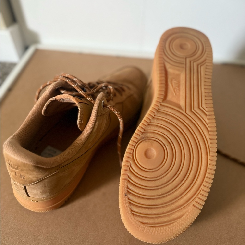 Nike Air Force 1 Low Wheat Suede Sneakers - Picture 6 of 6